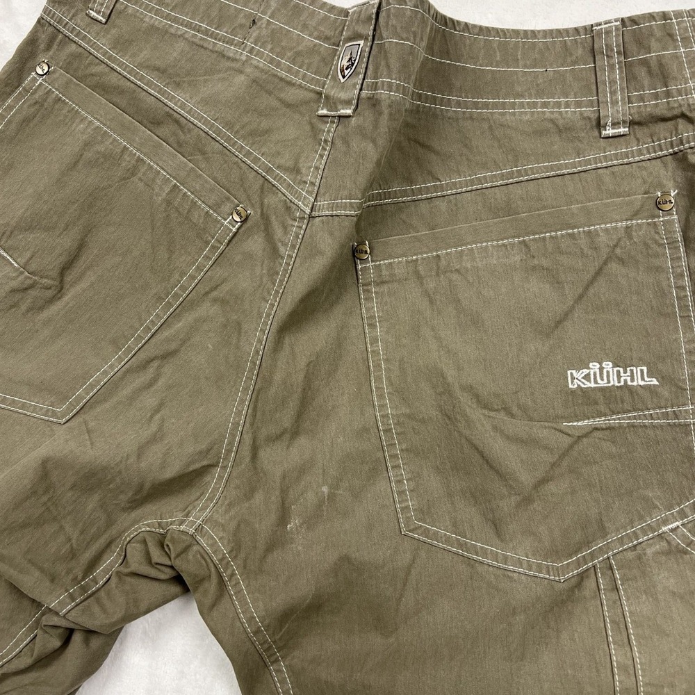 Kuhl Rydr Pants Mens 33x30 Green Articulated Knee Cotton Nylon Outdoor Utility